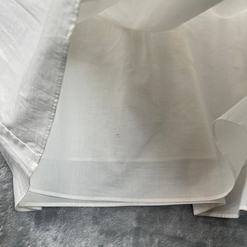 J.Crew Dress Size 4 White Ruffle V-Neck Cotton Fit and Flare Sleeveless Summer - Picture 4 of 7